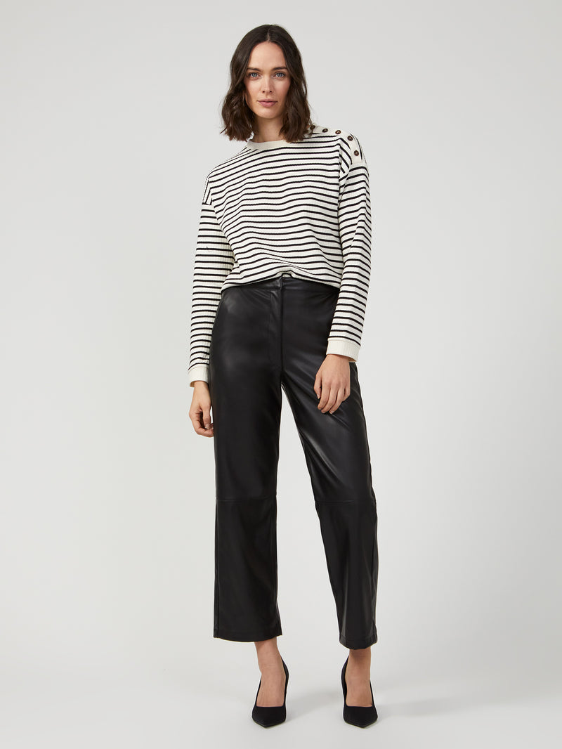 Ania Faux Leather Trousers Black