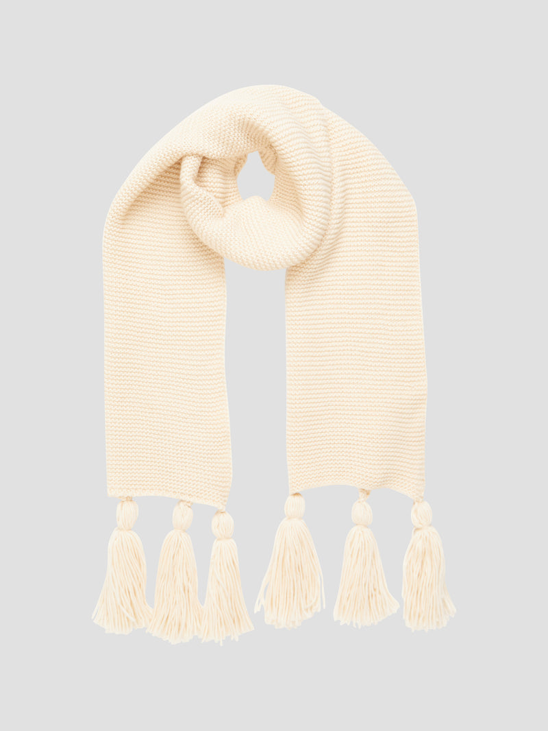 Tassel Knit Scarf Milk Great Plains UK