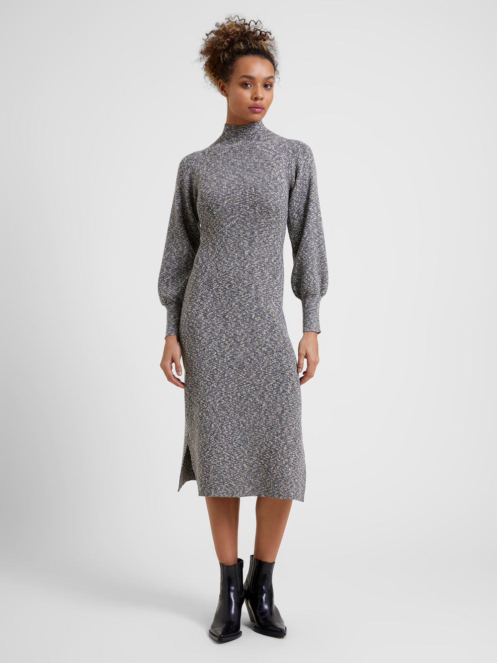 Autumn Marl Knit Mock Neck Midi Dress Artichoke Marl Great Plains UK