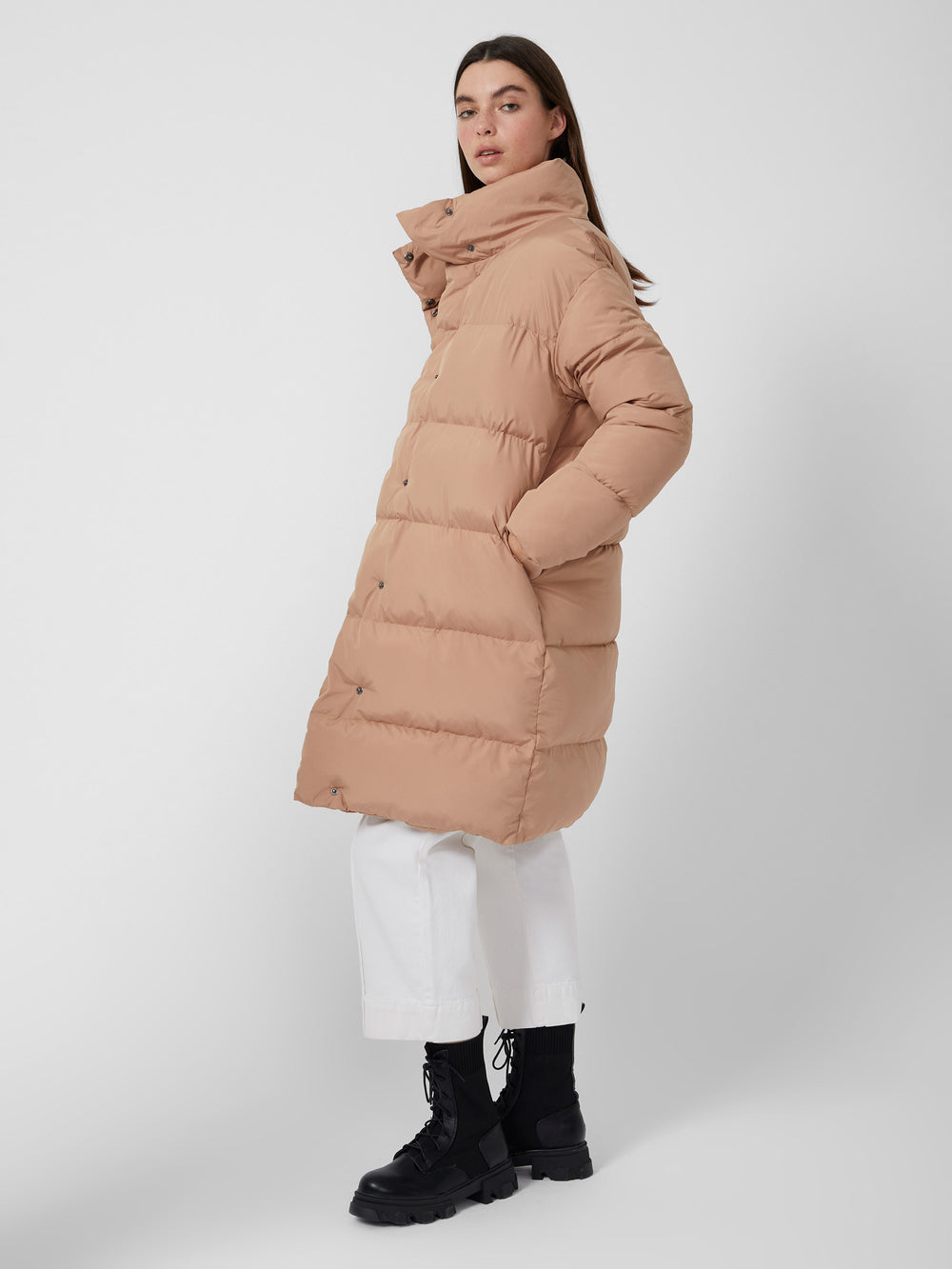 Modern High Neck Puffer Coat Praline Great Plains UK