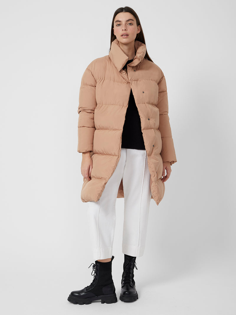 Long cream sale puffer coat