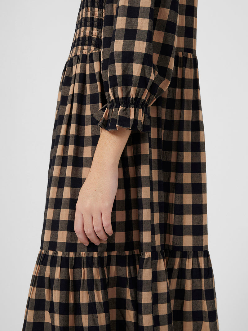 Beige sales gingham dress