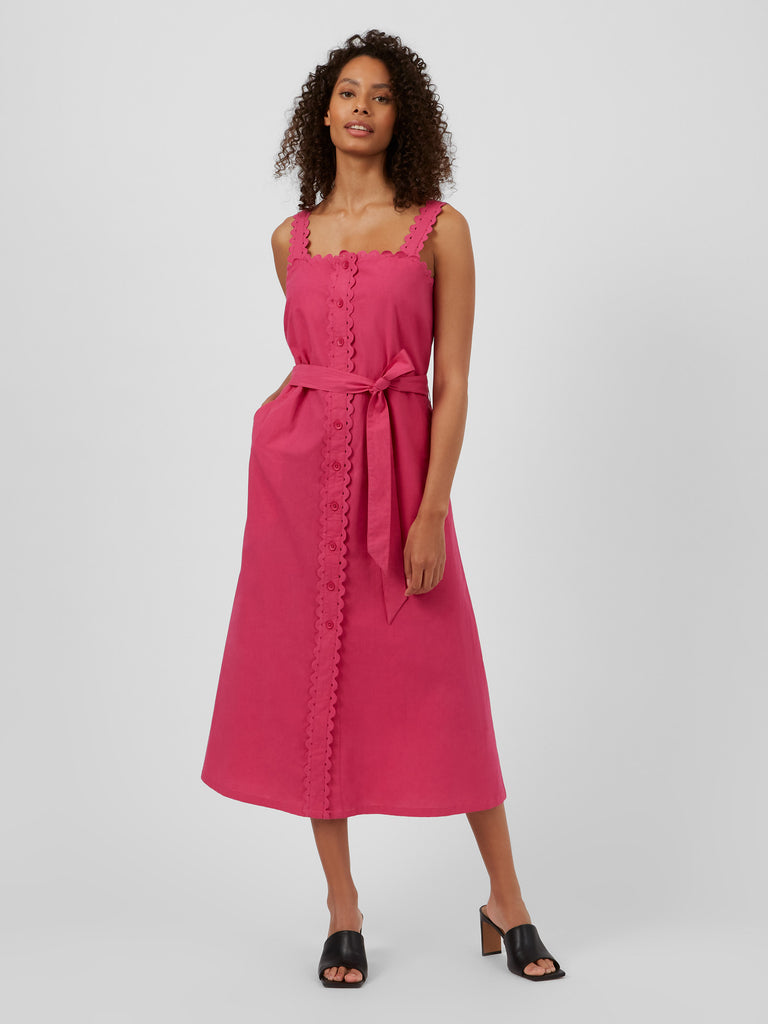 Summer Organic Ric Rac Midi Dress Magenta Great Plains UK
