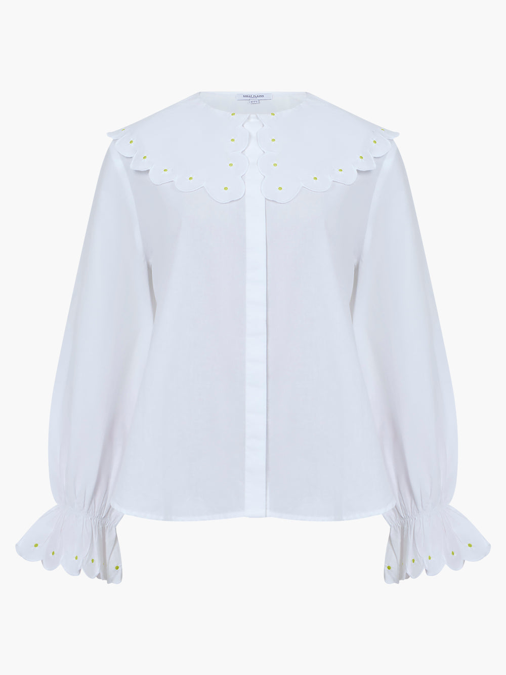Daisy Organic Embroidered Collar Blouse White Combo Great Plains UK