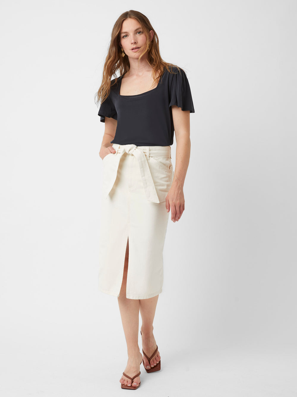 Linen paperbag skirt sale