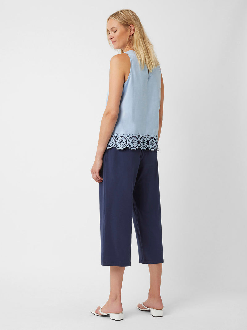 Navy jersey wide deals leg trousers
