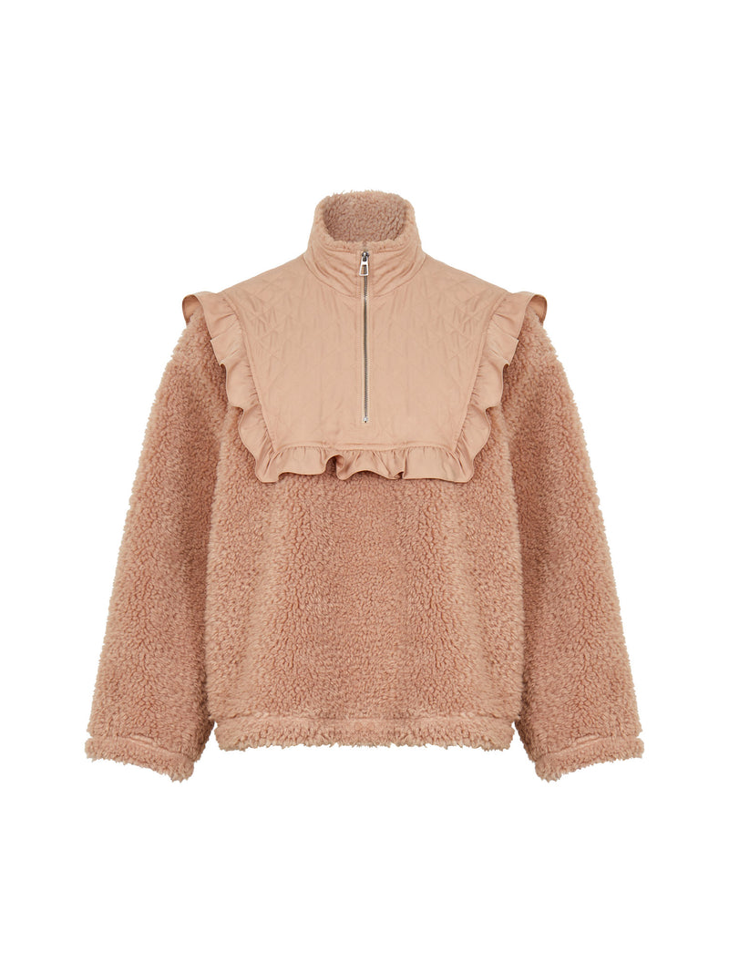 Teddy Long Sleeve Frill Jumper Nougat | Great Plains UK