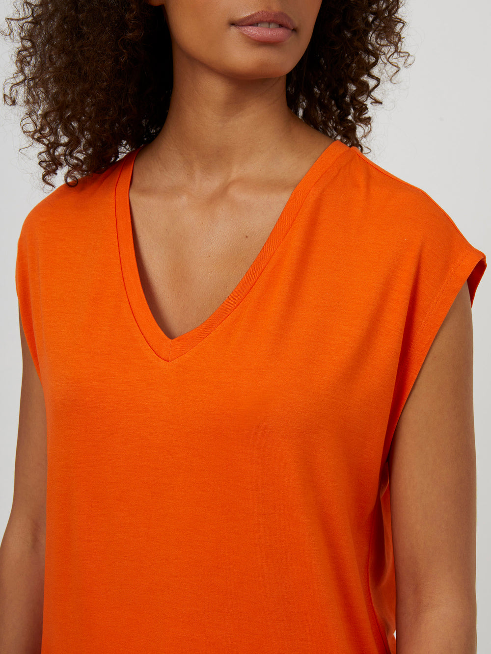 yellow v neck top