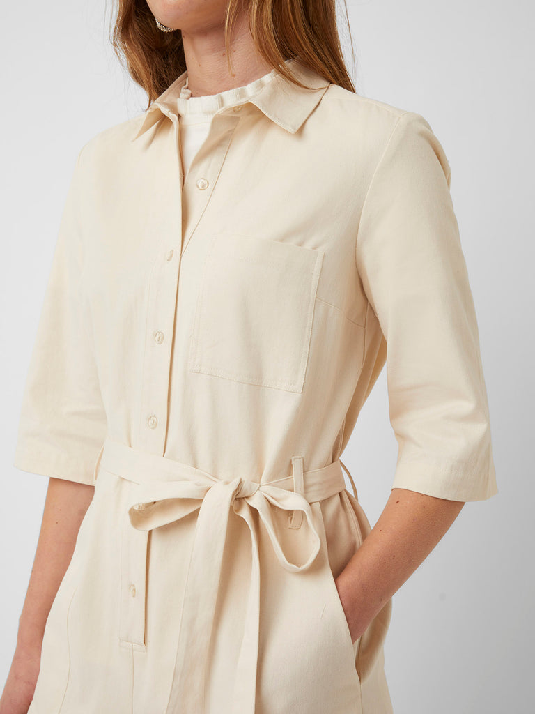 Organic Cotton Utility Jumpsuit Ecru Great Plains UK