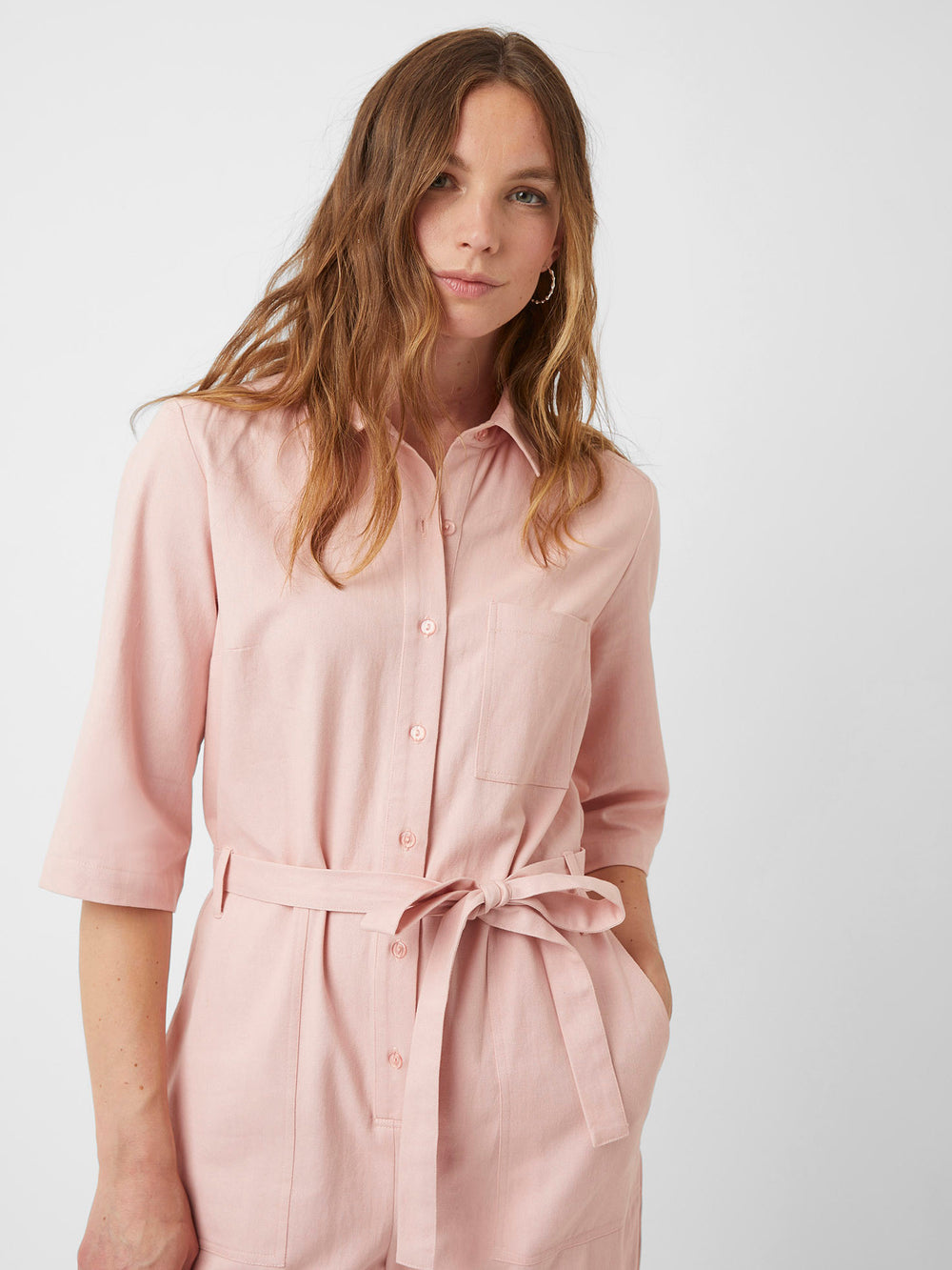 Light pink utility best sale jumpsuit